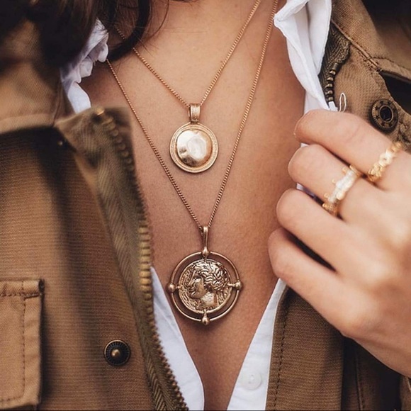 14K Gold Plated Greek Layered Necklace